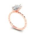 thumbnail image 2 of 2 ctw Solitaire Anniversary Ring for Women | Marquise Cut White Sapphire | Hyperallergenic Solid 18K Rose Gold, 2 of 5