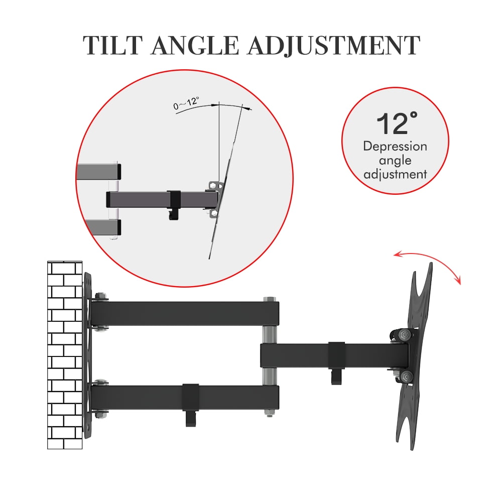26-50" Adjustable Wall Mount Bracket Rotatable TV Stand TMX200 with Spirit Level