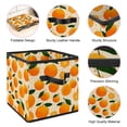 thumbnail image 4 of RATGDN Collapsible Fabric Cube Storage Bin with Double Handles for Living Room Bedroom Office Black - Orange Juice Fruit, 4 of 7