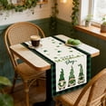 thumbnail image 4 of St Patricks Day Table Runner And Tablecloth Set, Green Printed Polyester Fabric with Bohemian Openwork Design, 70.8 x 13 Inches for Dining Table Decor, Kitchen Sideboard,, 4 of 6