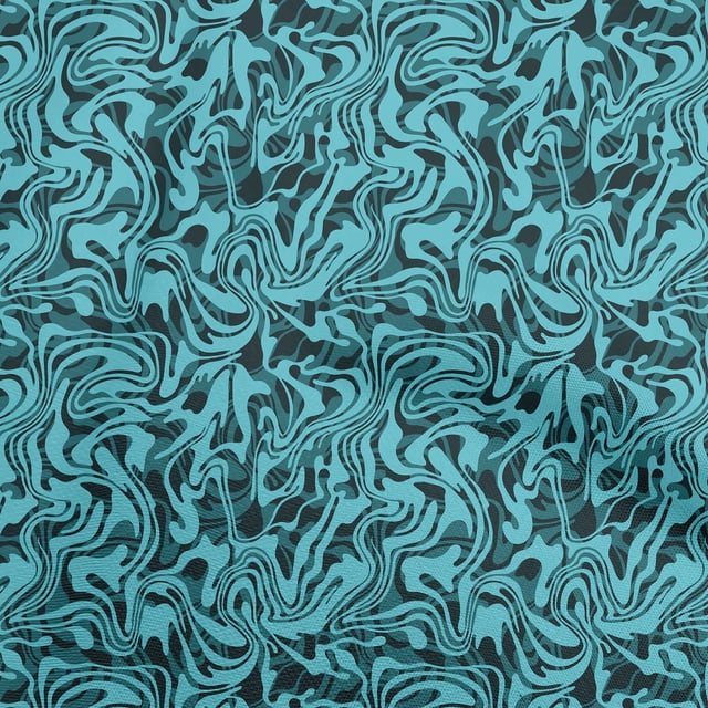 oneOone Cotton Silk Turquoise Green Fabric Abstract Craft Projects Decor Fabric Printed By The Yard 42 Inch Wide