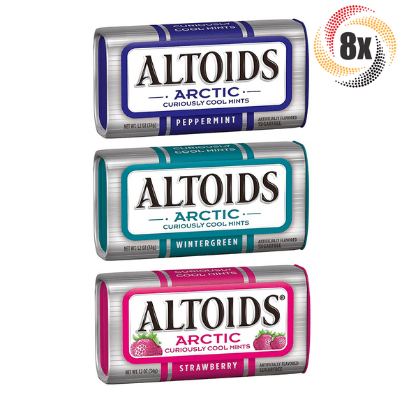 Full Box 8x Altoids Arctic Variety Pack Mints ( 50 Mints Per Tin )