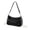 Black, variant on Women Crescent Shoulder Bag Leather Hobo Handbag Crossbody Bag Mini Clutch Purse with Zipper Closure