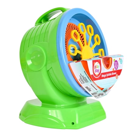 PLAY DAY MEGA BUBBLE BLOWER WITH 12 FL OZ SOLUTION FOR CHILDREN AGES 3 AND UP