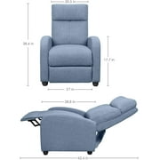 Homall Adjustable Recliner Chair, Modern Fabric, Single Sofa with Thick Cushion, Blue