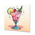 thumbnail image 2 of Designart "Cocktail Colorful Drink Minimalistic wall art VII" Landscapes Metal Wall Art, 2 of 5