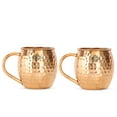 thumbnail image 2 of Indian Art Villa Round Moscow Mule Mug - 18 oz, Pure Copper, Hammered Shine Finish (Pack of 2), 2 of 5