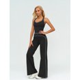thumbnail image 3 of IDOPIP Two Piece Workout Sets for Women Racerback Compression Contrast Tank Top Matching High Waist Wide Leg Yoga Jogger Tummy Control Bell Bottom Flare Pants Pilates Running Outfits, 3 of 6