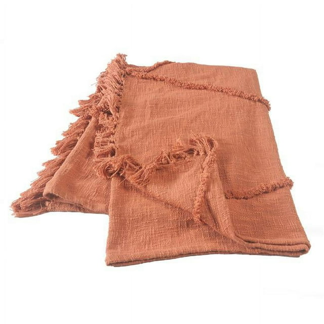 LR Resources THROW80177MAG4250 Argile Touffeté Jeter Couverture&44; Terre Cuite - Rectangle