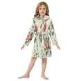 thumbnail image 6 of FORMRS Niños Bathrobe Unisex Hooded Robe Soft Plush Pajamas Sleepwear, Size 2-3T, Red Floral Pattern, 6 of 7