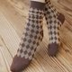 thumbnail image 5 of Style 1 Calcetines gruesos y cálidos de otoño para mujer, medias de tubo Harajuku con patrón de cuadros Argyle a rayas geométricas de estilo universitario japonés, 5 of 5