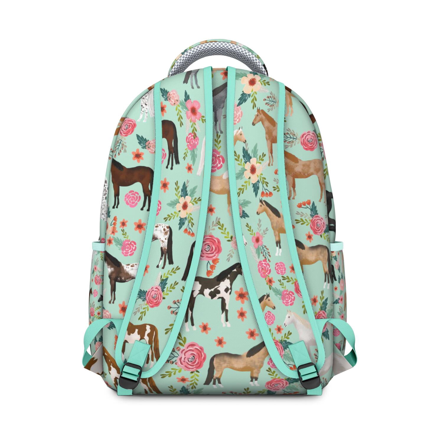 Cute Horse Lovers Backpack - Waterproof & Lightweight with Rainbow Print, Ergonomic Spinal Support for agers & Commuters