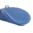 thumbnail image 4 of Handy Housewares 4" Round Silicone Dish Scrubbing Sponge / Vegetable Scrubber Brush - Pastel Blue 3 Pack, 4 of 4