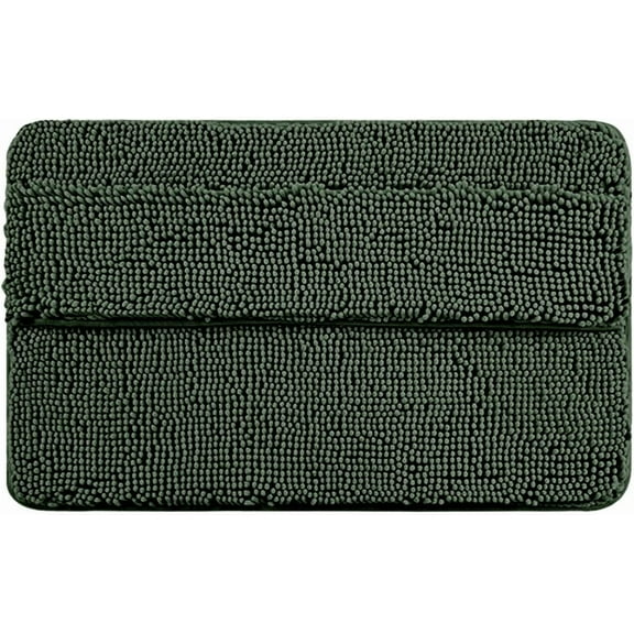 XUELC Chenille Bath Mat Super Soft Absorbent Non-Slip Bathroom Rug, Double Layer Plush Machine Washable Carpet for Bathroom, Shower, Toilet, Kitchen, Laundry Room