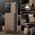 thumbnail image 4 of For Samsung Galaxy S21 Ultra 5G Leather Back Cover Compatible with MagSafe JEEHOOD J06 Phone Case wi, 4 of 5