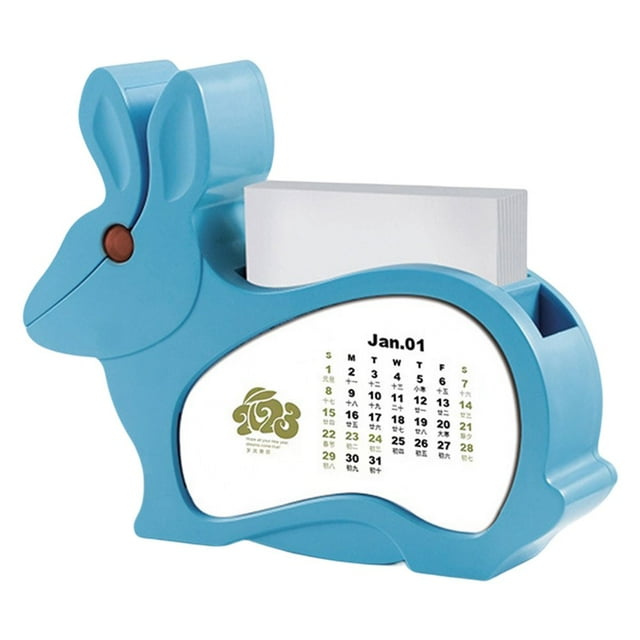 Desk Calendar 2 in 1 Multi-function Coil Binding Clear Printing Smooth Page Turning Memo Storage Gift 2023 Pen Holder Table Calendar Ornament Home Use