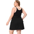 thumbnail image 4 of Women's Plus Size SkirtLine Casual Above Knee Zipper Front Flare Skirts Black 1X, 4 of 6