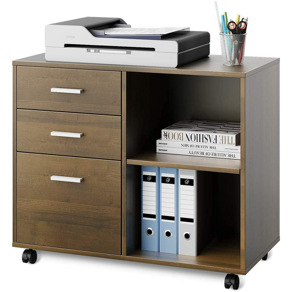 DEVAISE 3Drawer Wood File Mobile Lateral Filing