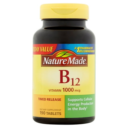 Nature Made La vitamine B-12 suppléments alimentaires Minuté comprimés, 1000mcg, 190 count