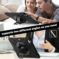 thumbnail image 7 of For iPad Air 13 inch / iPad Pro 12.9 inch 6th/ 5th/ 4th/ 3rd Case, 360 Hand Strap, Shoulder Strap, Kickstand, Rugged Drop Protection, Black, 7 of 7