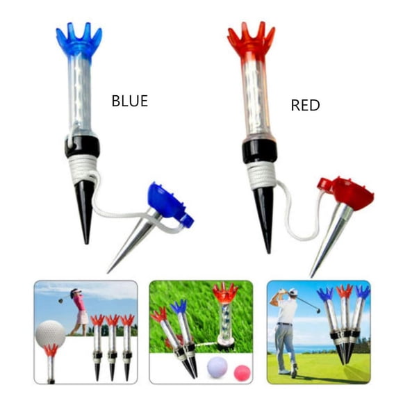 10 Pcs T-Shirts de Golf à Enfiler Portatifs Multicolores Support en Plastique de Sport Entraînement Pratique Équipement Sportif de Plein Air Rouge