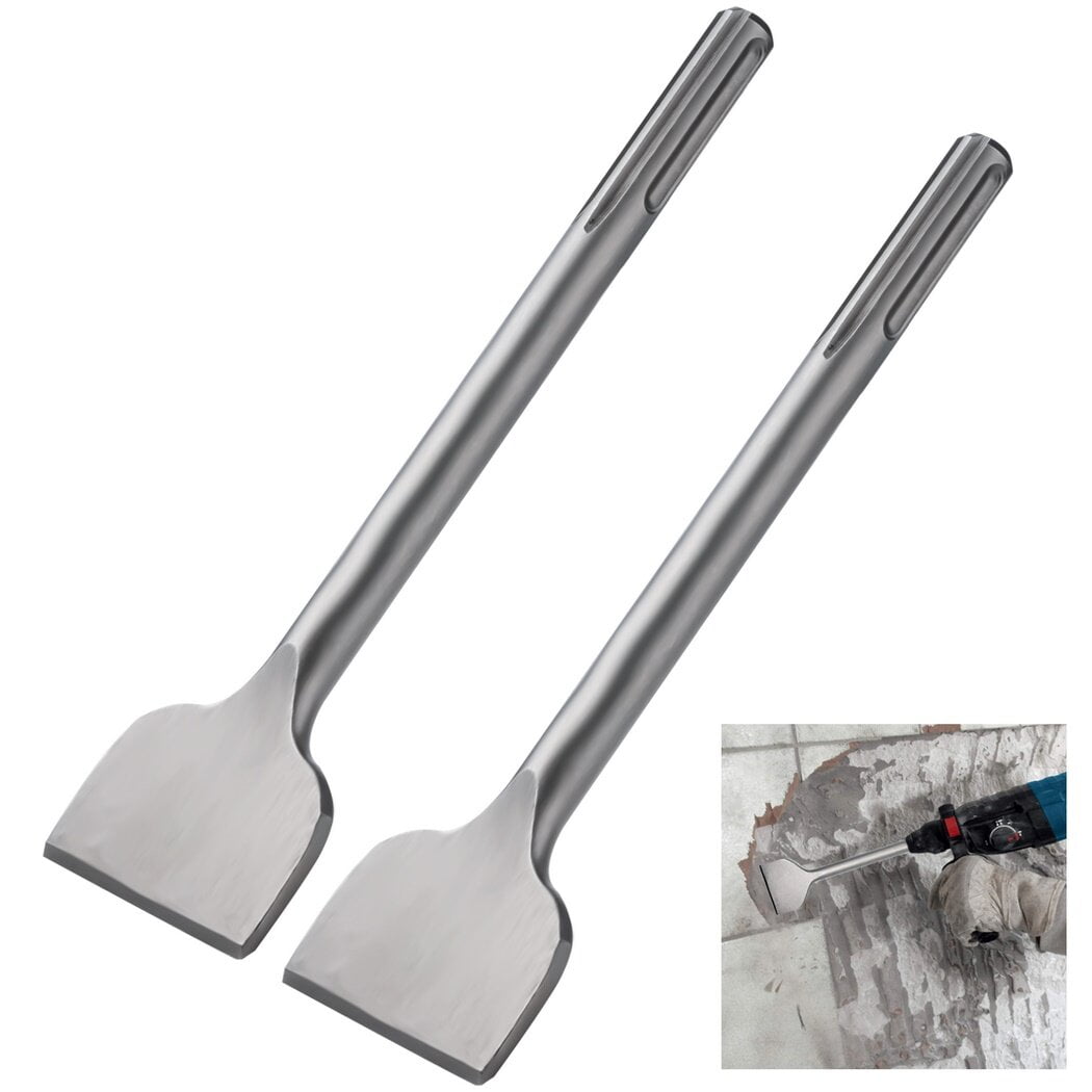 SDSMax Tile Chisels 2PCS, Wide Spade Chisels for Electric Hammer