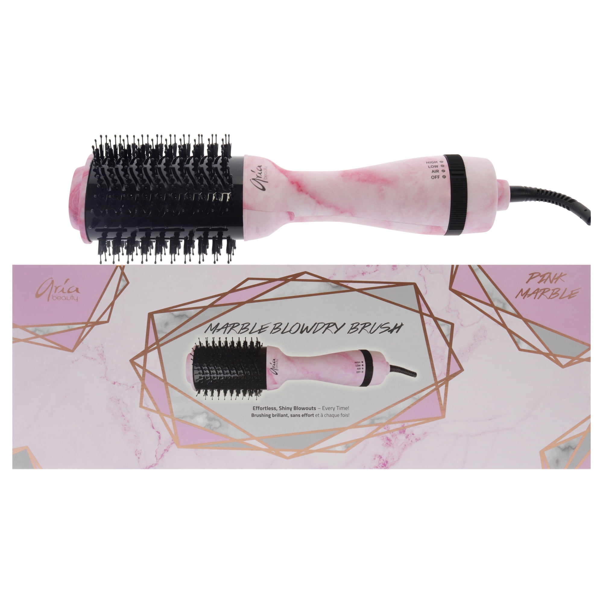 Blowdry Brush Pink Marble by Aria Beauty for Women Pc Brush