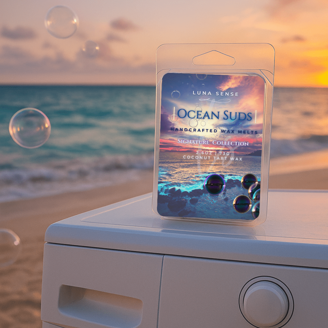 Luna Sense Ocean Suds Wax Melts | Beach Linen & Fresh Air Scent | 3-Pack 18 Wax Cubes