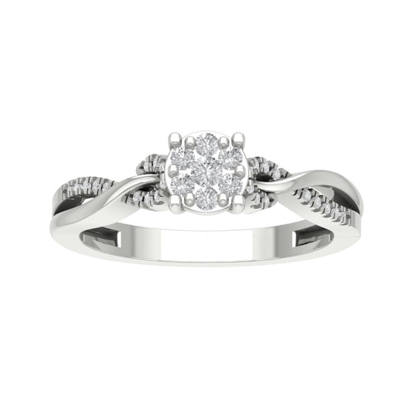 ARAIYA FINE JEWELRY Sterling Silver Lab Grown Diamond Knot Band Ring (1/4 cttw, D-F Color, VS Clarity), Size 5.5