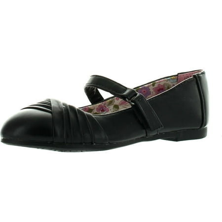 

Little Angel LOLA-768E Little Big Kid Girls Leatherette Round Toe Ballet Flats Black 9