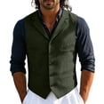 thumbnail image 4 of Zynoxe Vest Jackets for Men with Multiple Pockets Classic Sleeveless Lapel V Neck Jackets Single Breasted Mens Blazer Vest Fashionable Solid Color Casual Outer Gilet Green 3XL, 4 of 8