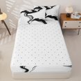 thumbnail image 4 of Homewish Abstract Fluid Ink Zipper Twin Comforter Sets with Fitted Sheet and 2 Pillowcases,Contemporary Art Zipper Bedding Set,Black,Reversible,4pcs, 4 of 8