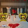 thumbnail image 5 of PMU Valentine's Day Heart Shaped Standing Open Heart Mylar Balloon18 Inch, Gold Pkg/1, 5 of 6