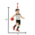 thumbnail image 6 of Personalized Basketball Ornament - Basketball Decor, Basketball Keepsake, Sports Ornaments for Christmas Tree, Personalized Basketball Gifts - Brunette Male Red Shorts - Free Customization, 6 of 10