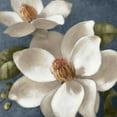 thumbnail image 2 of Loreth, Lanie 12x12 White Modern Wood Framed Museum Art Print Titled - Magnolias on Blue I, 2 of 4