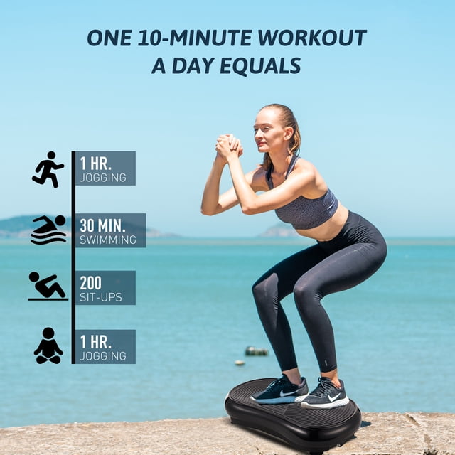 Preenex Vibrating Plate Machine for Home Gym Cardio Workouts and Weight Loss, Black