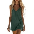 thumbnail image 2 of Pounoo Womens V Neck Sleeveless Dresses Loose Fit Curved Hem Lightweight Fabric Casual Dresses Beach Sundresses Gift, 2 of 7