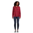 thumbnail image 6 of Time and Tru Women's Button Down Flannel Shirt with Long Sleeves, Sizes XS-3XL, 6 of 6