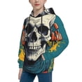 thumbnail image 2 of Daiia Modern Hip-Hop Skull for Boys Fashion Hoodies & Sweatshirts with Kangaroo Pocket,Hooded Sweatshirt for Kid, Breathable& Moisture Wicking-Small, 2 of 6
