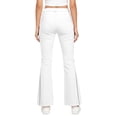 thumbnail image 6 of School Pants for Girls 5T Flare Dress Pants Retro Striped Flare Pants, Double Stripe on Waist & Hem High Waist Stretch Bell Bottom Casual Bootcut Trousers Back To School Clothes White, 6 of 6