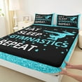 thumbnail image 3 of jejeloiu Gymnastics Dancer Bed Sheets,Sequin Diamond Print King Sheets,Cyan Gym Girl Sheet Set For Princess,Lightweight Room Decor,4-Piece, 3 of 7