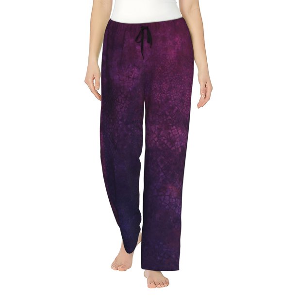 Balery Black Dark Blue Purple Pantalones de pijama para mujer, pijamas ultraligeros, pantalones de estar por casa-Medium