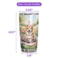 thumbnail image 5 of Happy Mother's Day Corgi with Sweets and Flowers at a Picnic 20oz Stainless Steel Tumbler Insulated Cup with Lid Welsh Corgi Dog Lover Gifts Idea - 13005, 5 of 5