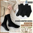 thumbnail image 6 of 5 Pairs Women Merino Wool Boot Socks Warm Thermal Winter Thick Hiking Cozy Cabin Crew Comfy Socks for Ladies, 6 of 6