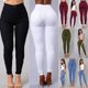 thumbnail image 4 of Pantalones vaqueros ajustados para mujer, de cintura alta, elásticos, tipo jegging, ajustados y tipo lápiz., 4 of 6