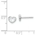 thumbnail image 2 of Beautiful Sterling Silver Rhodium Plated White Mother of Pearl Heart Post Earrings, 2 of 2