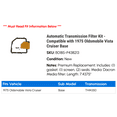 thumbnail image 2 of Automatic Transmission Filter Kit - Compatible with 1975 Oldsmobile Vista Cruiser Base, 2 of 2