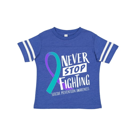Inktastic Never Stop Fighting Suicide Prevention Awareness Ribbon Boys or Girls Toddler T-Shirt