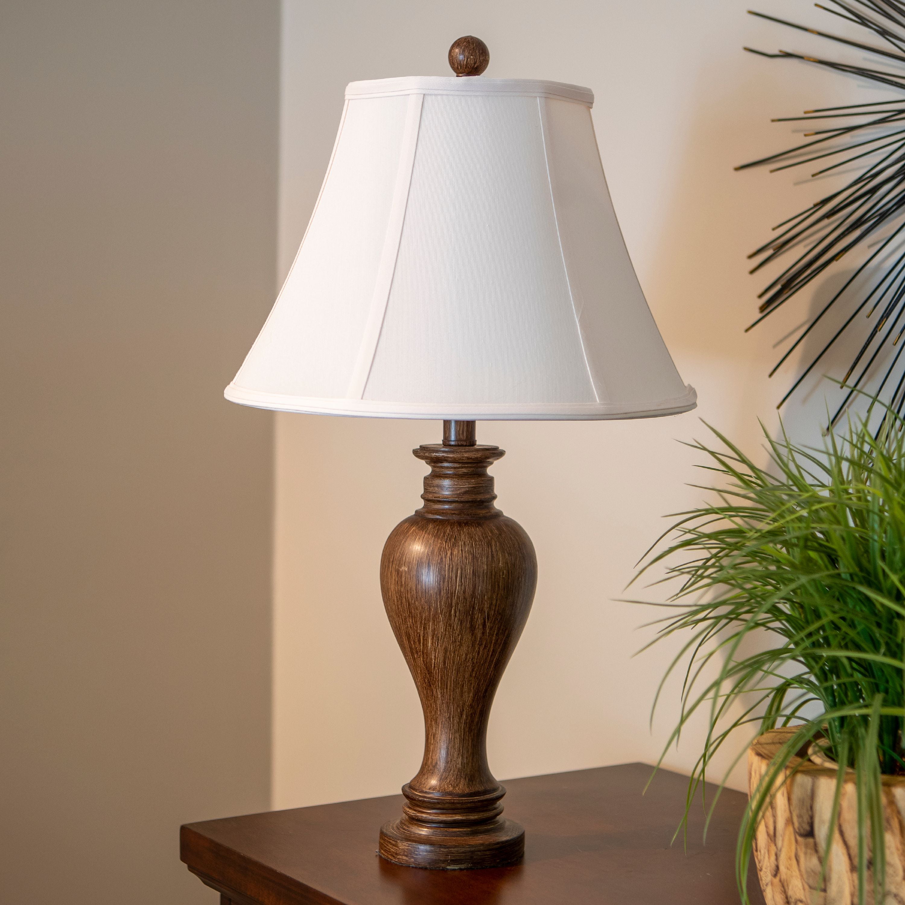 Décor Therapy Traditional Resin Table Lamp, Dark Brown