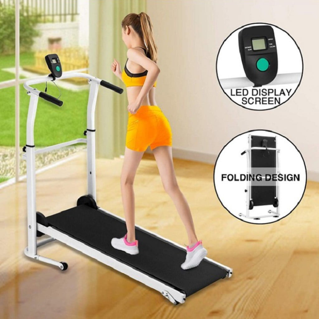 Folding Manual Treadmill Working Machine Cardio Fitness Exercise Incline Home TT 